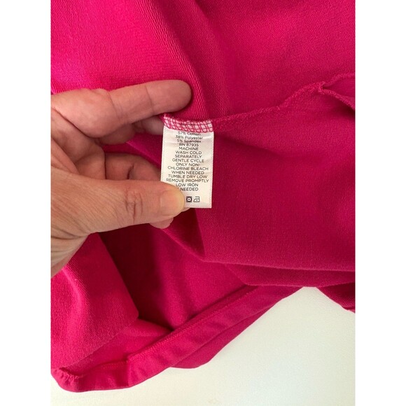 Susan Graver Women’s Shift Dress Pink 1XL Pullover V Neck Short Sleeve Pockets - Picture 4 of 11